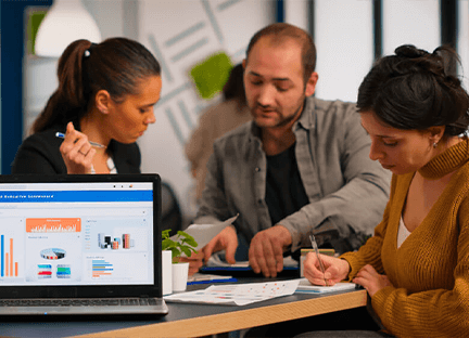 Social icons over notebook and coffee